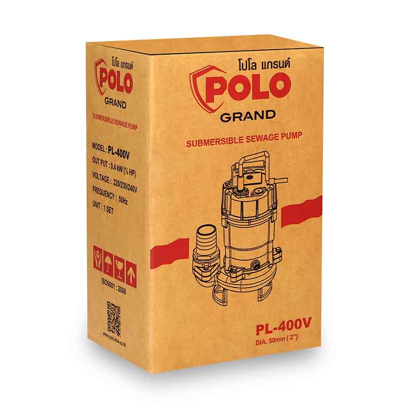 ปั๊มจุ่มดูดน้ำ 2 " ไม่มีลูกลอย POLO PL-400 - Image 4