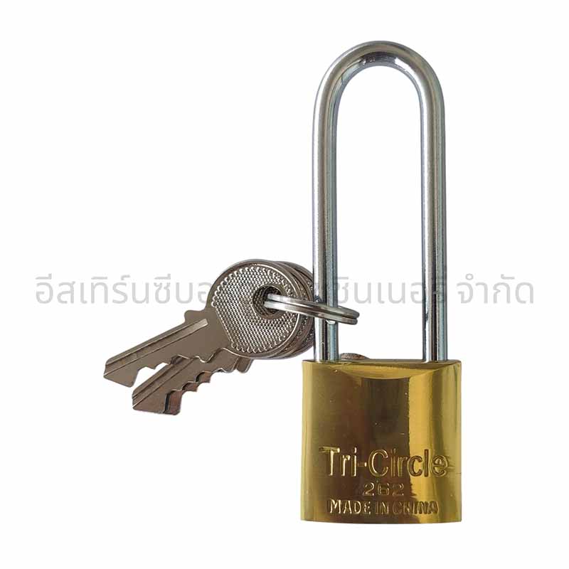 กุญแจสามห่วงทองเหลือง คอยาว L262 25MM