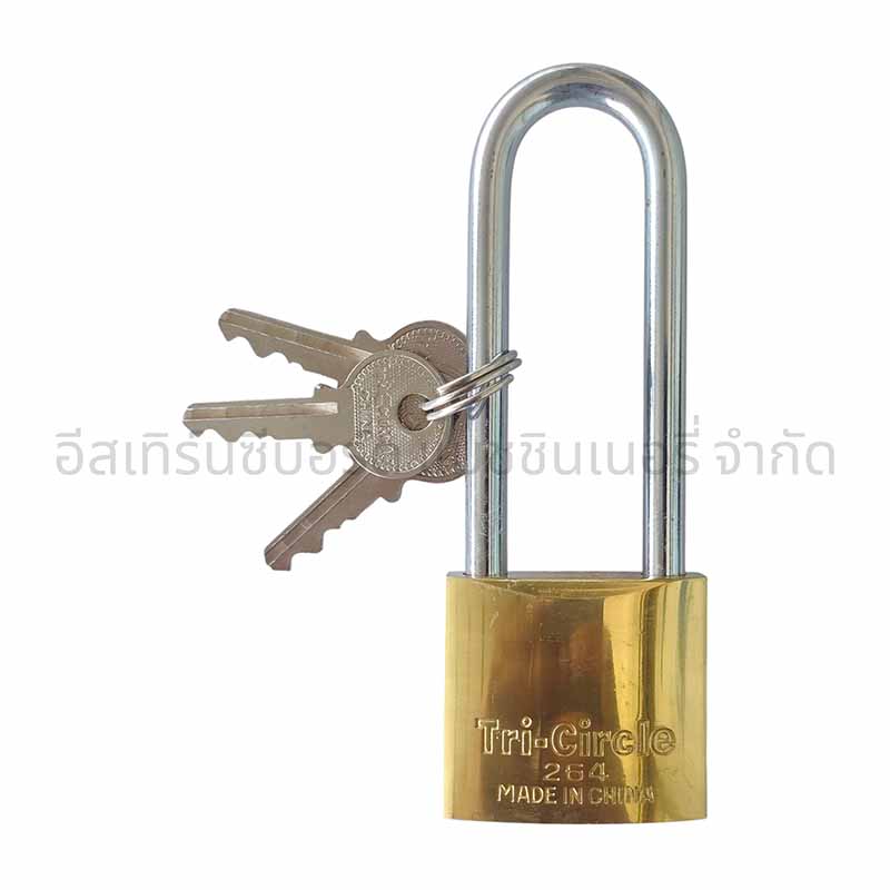 กุญแจสามห่วงทองเหลือง คอยาว L264 38MM
